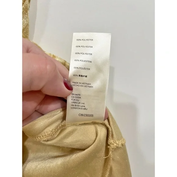 Free People Noa Velvet Slip Skirt in Gold - Picture 9 of 9